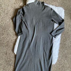 J Crew Long Sleeve Turtleneck Gray Dress Size Medium